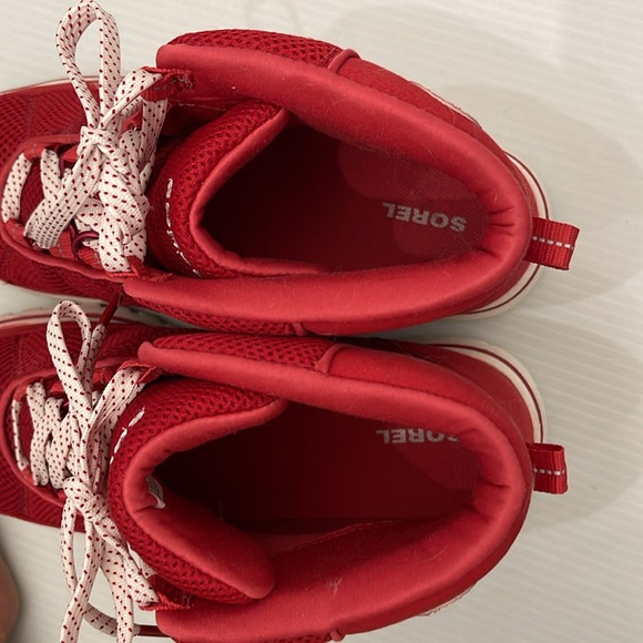 SOREL TIVOLI GO HIGH-TOP RED SNEAKERS WOMENS SIZE 8.5 - Picture 7 of 14